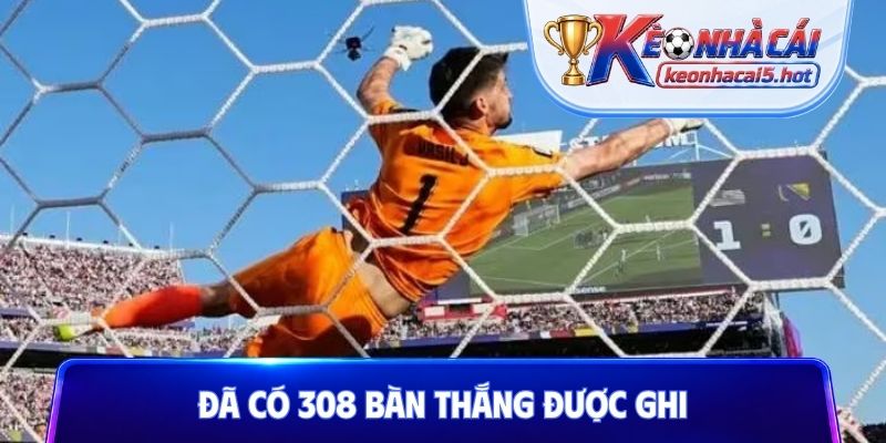 Đã có 308 bàn thắng được ghi
