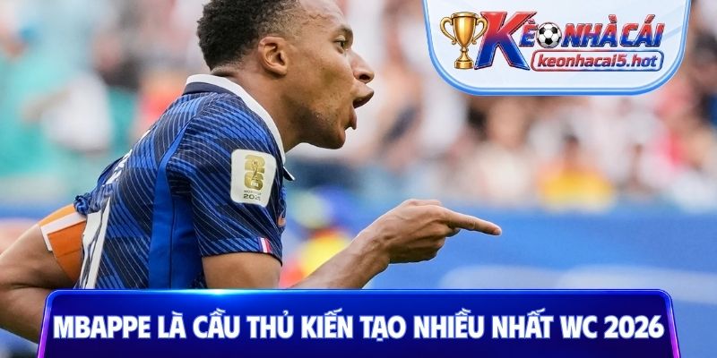 Mbappe là cầu thủ kiến tạo nhiều nhất WC 2026