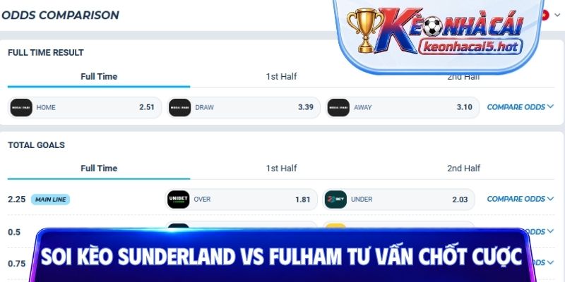 Soi kèo Sunderland vs Fulham - Tư vấn chốt cược nhanh
