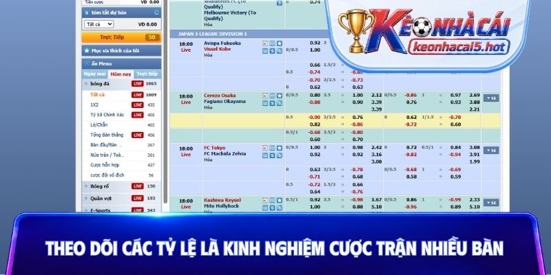 Theo dõi các tỷ lệ là kinh nghiệm cược trận nhiều bàn
